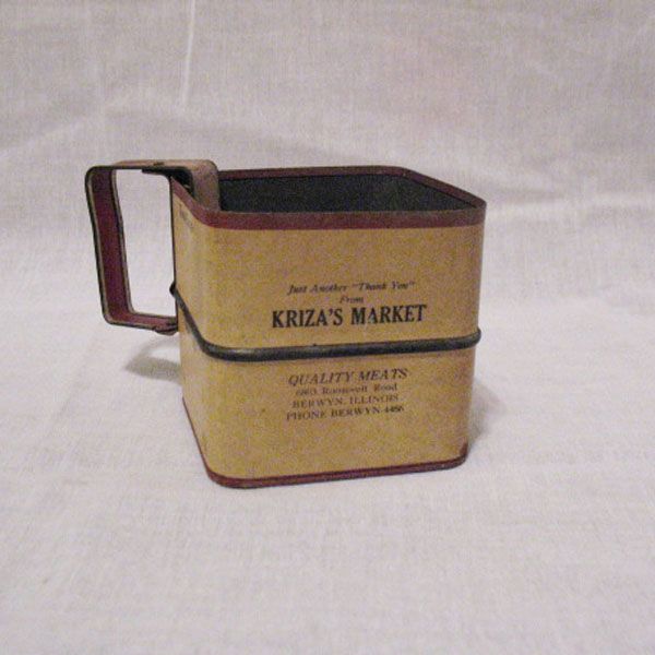 cup Flour  (2) Vintage 2 Collectible Sifter Cup Square Advertising sifter flour   Kriza's vintage