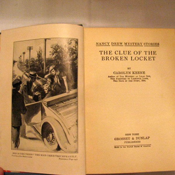 Vintage Carolyn Keene's The Clue of The Broken Locket 1934 Copyright