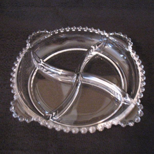 Vintage Imperial Candlewick 8 1/2" Tray Four Sections Four Tab Handles Mint 1936-1984 Like New Condition Vintage Imperial Candlewick 8 1/2" Tray Four Sections Four Tab Handles Mint 1936-1984 Like New Condition
