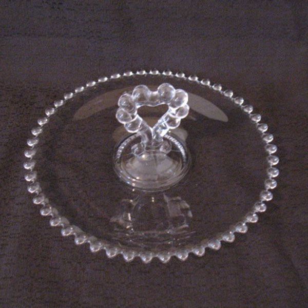 Vintage Imperial Candlewick 8 1/2 " Tray Heart Shaped Handle Like New Condition 1936-1984 Vintage Imperial Candlewick 8 1/2 " Tray Heart Shaped Handle Like New Condition 1936-1984