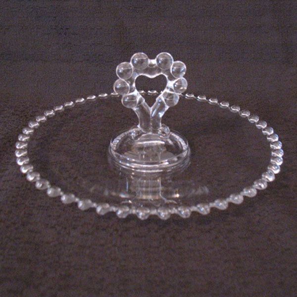 Vintage Imperial Candlewick 8 1/2 " Tray Heart Shaped Handle Like New Condition 1936-1984 Vintage Imperial Candlewick 8 1/2 " Tray Heart Shaped Handle Like New Condition 1936-1984