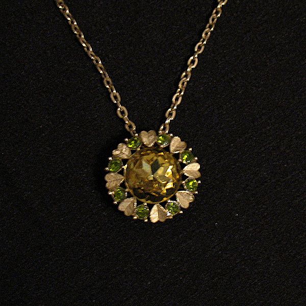 Vintage Heart Signed Avon Brooch 'Sun Brilliants' Necklace Convertible Vintage Heart Signed Avon Brooch 'Sun Brilliants' Necklace Convertible