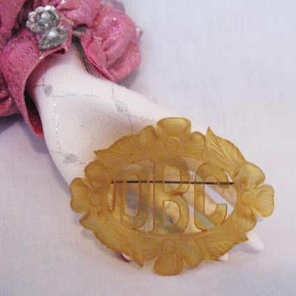 Hard to Find Vintage Applejuice Bakelite Art Deco Initial Brooch Hard to Find Vintage Applejuice Bakelite Art Deco Initial Brooch
