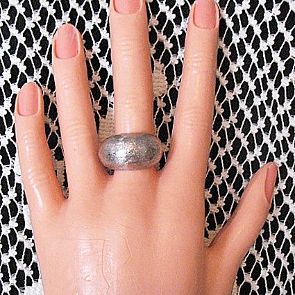 Vintage Silver Metal Costume Jewelry Mid Century Dome Ring Vintage Silver Metal Costume Jewelry Mid Century Dome Ring
