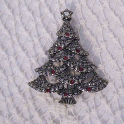 Vintage Signed Avon Marcasite Rhinestone Christmas Tree Brooch Vintage Signed Avon Marcasite Rhinestone Christmas Tree Brooch