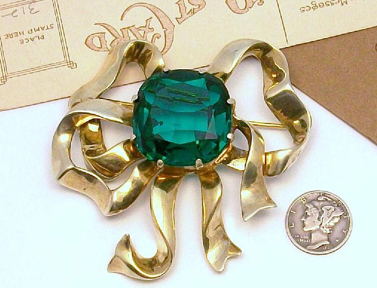 Spectacular EISENBERG 1940's Bow Pin - Huge! Spectacular EISENBERG 1940's Bow Pin - Huge!