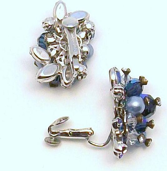 Sparkling Blue VENDOME Brooch and Earrings Sparkling Blue VENDOME Brooch and Earrings