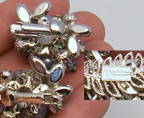 Sparkling Blue VENDOME Brooch and Earrings Sparkling Blue VENDOME Brooch and Earrings