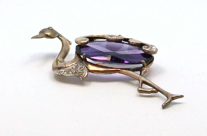 Beautiful figural Art Deco Sterling HERON Bird pin Beautiful figural Art Deco Sterling HERON Bird pin