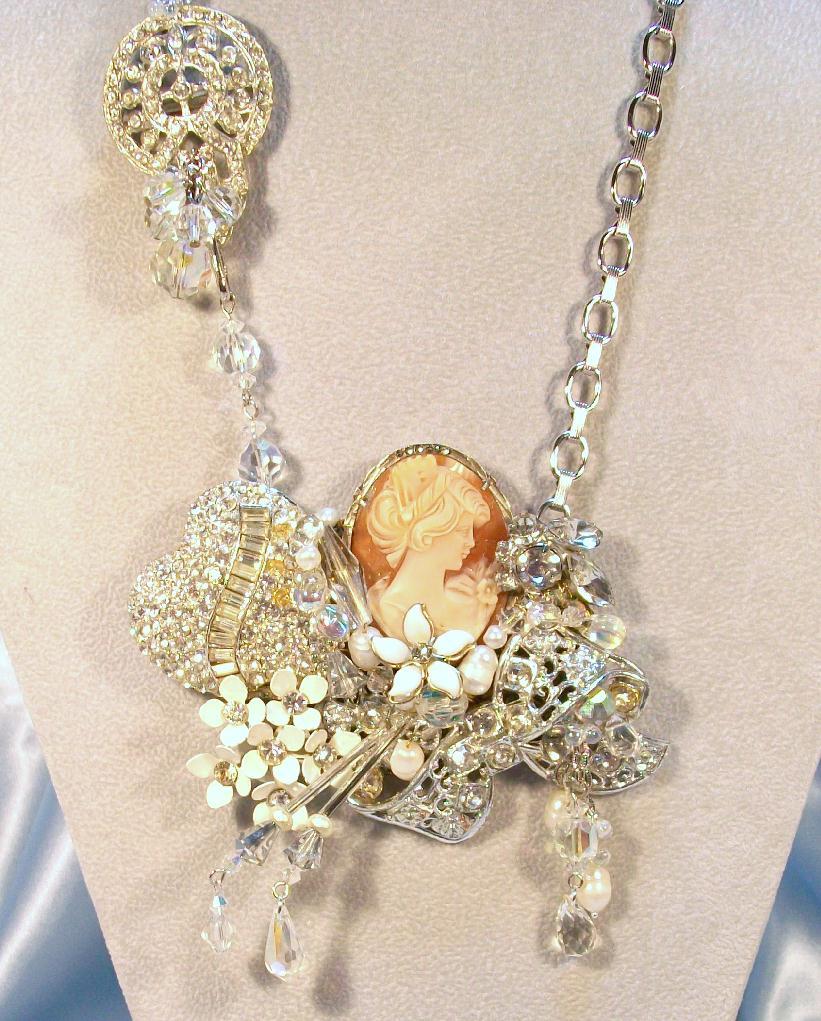 CAITLIN - Cameo Collage Statement Necklace by Temptations CAITLIN - Cameo Collage Statement Necklace by Temptations