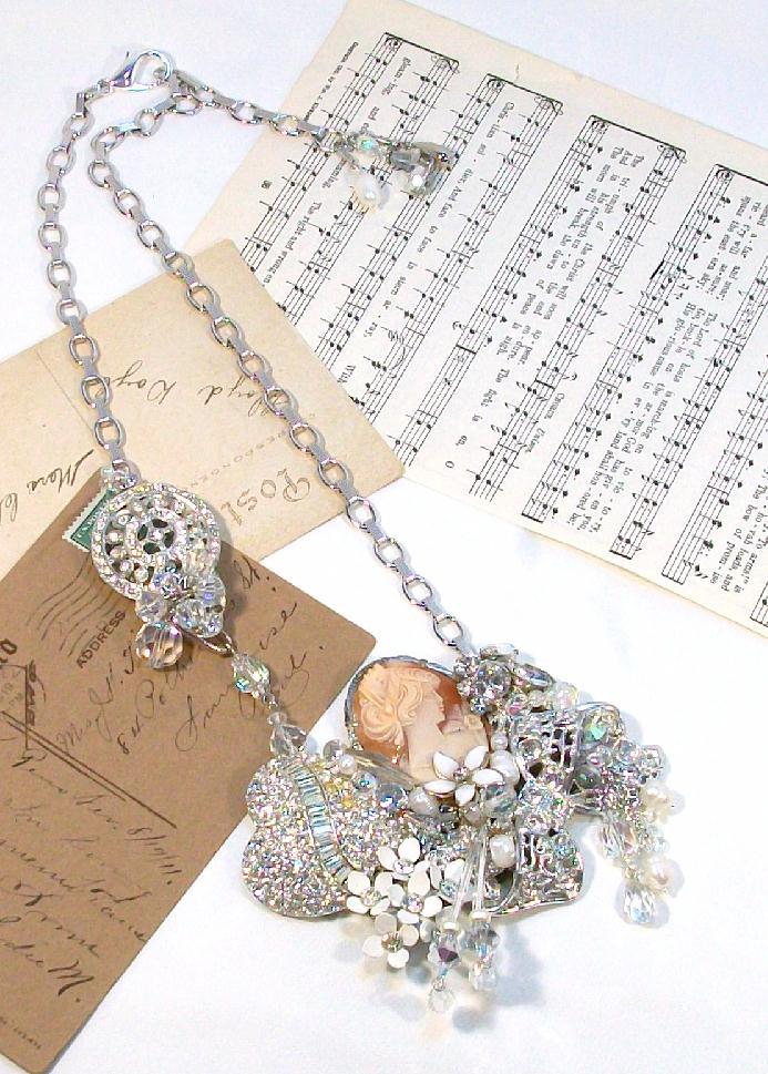 CAITLIN - Cameo Collage Statement Necklace by Temptations CAITLIN - Cameo Collage Statement Necklace by Temptations