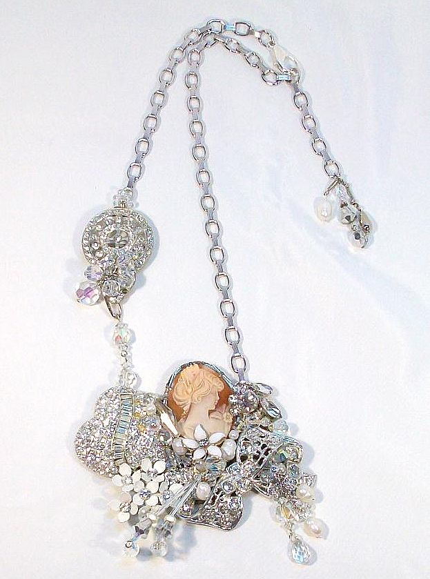 CAITLIN - Cameo Collage Statement Necklace by Temptations CAITLIN - Cameo Collage Statement Necklace by Temptations