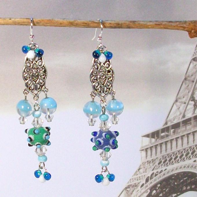 COSMIC FUN ............Beaded Pierced Earrings by Temptations COSMIC FUN ............Beaded Pierced Earrings by Temptations