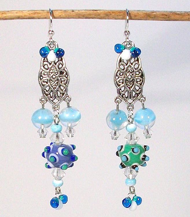COSMIC FUN ............Beaded Pierced Earrings by Temptations COSMIC FUN ............Beaded Pierced Earrings by Temptations