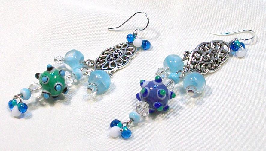 COSMIC FUN ............Beaded Pierced Earrings by Temptations COSMIC FUN ............Beaded Pierced Earrings by Temptations