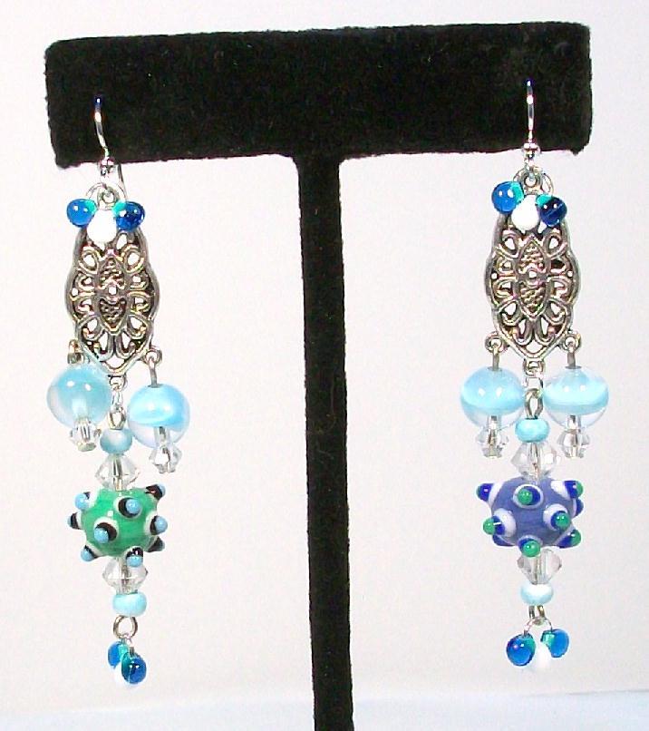 COSMIC FUN ............Beaded Pierced Earrings by Temptations COSMIC FUN ............Beaded Pierced Earrings by Temptations