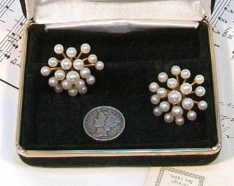 Estate14kt Yellow Gold PEARL Earrings - Tokyo Endo Estate14kt Yellow Gold PEARL Earrings - Tokyo Endo