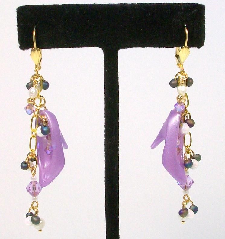 PURPLE SHOES...... Pierced Earrings for fun PURPLE SHOES...... Pierced Earrings for fun