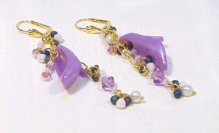 PURPLE SHOES...... Pierced Earrings for fun PURPLE SHOES...... Pierced Earrings for fun