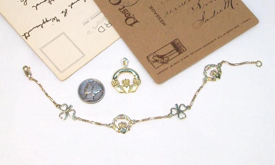 14kt Gold Rovada CLADDAGH Bracelet and Pendant 14kt Gold Rovada CLADDAGH Bracelet and Pendant