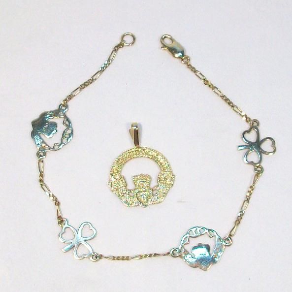 14kt Gold Rovada CLADDAGH Bracelet and Pendant 14kt Gold Rovada CLADDAGH Bracelet and Pendant