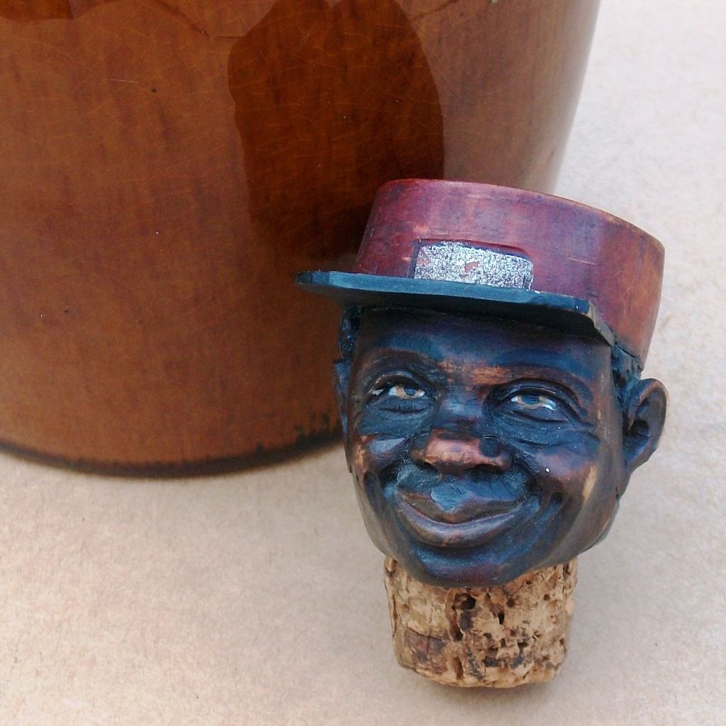 ANRI Cotton Club figural bottle stopper Cork Carved WOOD Italy Wine ANRI Cotton Club figural bottle stopper Cork Carved WOOD Italy Wine