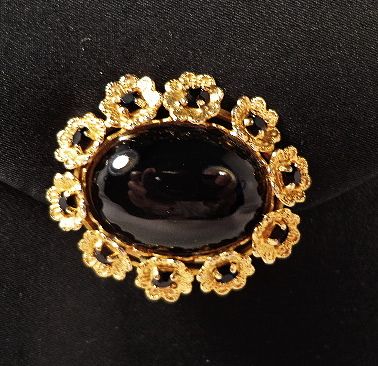Vintage Black Crepe Evening Clutch Purse With Stunning Jewel Clasp by Milch Vintage Black Crepe Evening Clutch Purse With Stunning Jewel Clasp by Milch