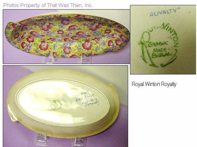 Old 1920s Royal Winton Chintz Royalty Handled Bowl Old 1920s Royal Winton Chintz Royalty Handled Bowl