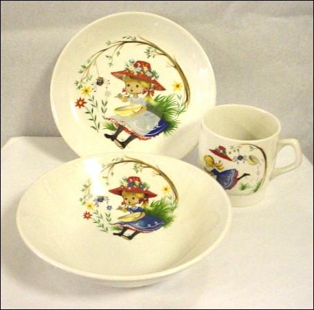 Exceedingly Adorable Very Old Little Miss Muffett 3 Piece Feeding Set Exceedingly Adorable Very Old Little Miss Muffett 3 Piece Feeding Set
