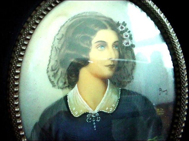Handpainted Framed Portrait Miniature Handpainted Framed Portrait Miniature