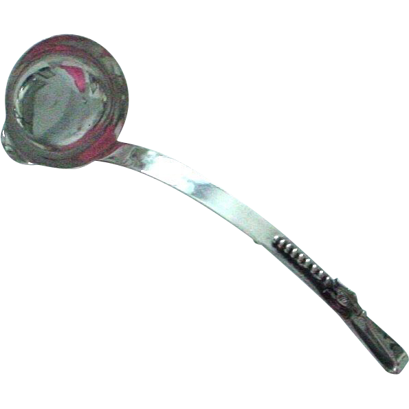 Heavy Vintage Sterling Silver Soup Ladle Hecho en Mexico, Signed - Heavy Vintage Sterling Silver Soup Ladle Hecho en Mexico, Signed -