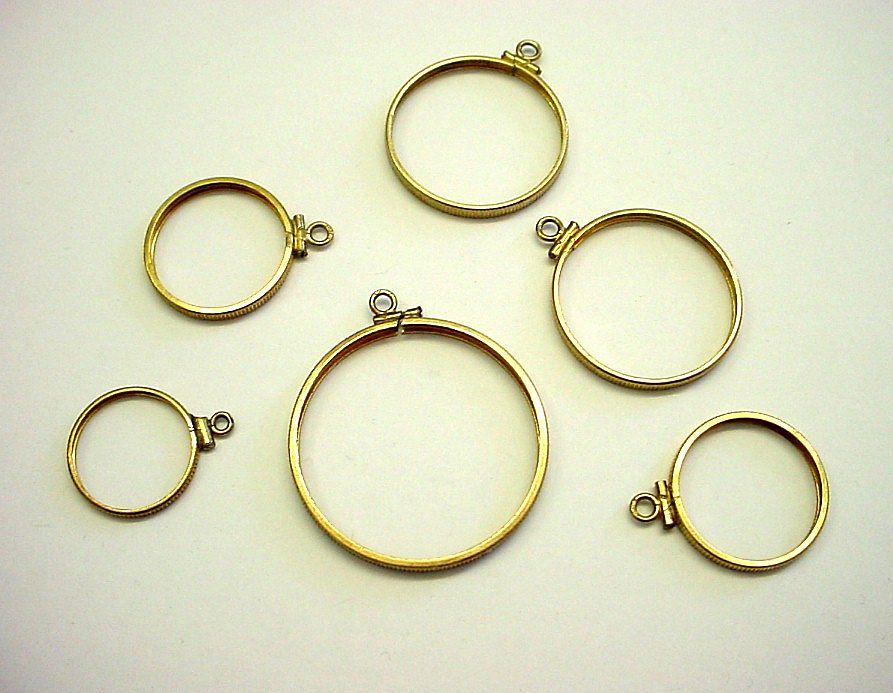 14K Yellow Gold Coin Bezel for Pendant Fits US American Gold $25.00 Eagle 14K Yellow Gold Coin Bezel for Pendant Fits US American Gold $25.00 Eagle
