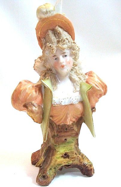 Antique Teplitz Miniature Bust of Man and Woman - Pair Antique Teplitz Miniature Bust of Man and Woman - Pair