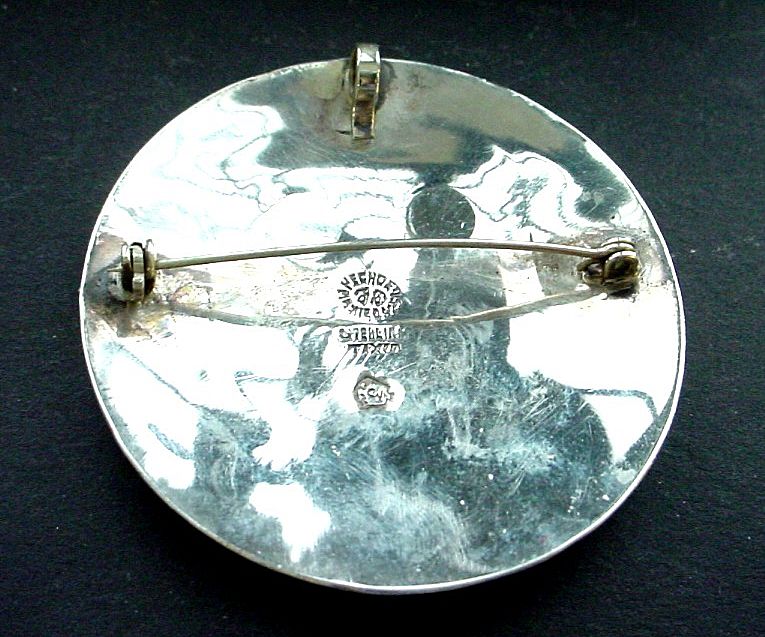Large Mexico Taxco Sterling Silver Pin or Pendant Mixed Metal Large Mexico Taxco Sterling Silver Pin or Pendant Mixed Metal