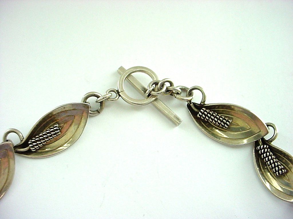 Modernist Danish Denmark Designer Sterling Silver Necklace by A&K from