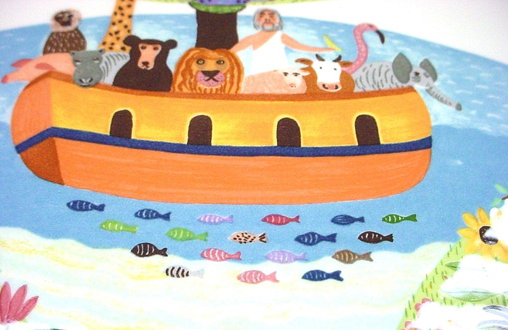 Villeroy & Boch 9 1/2" Quiche Dish Naif Pattern of Noah's Ark - Mint! Villeroy & Boch 9 1/2" Quiche Dish Naif Pattern of Noah's Ark - Mint!