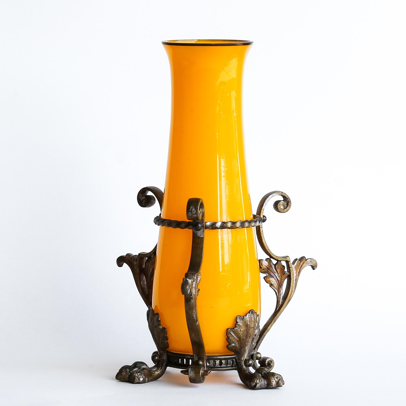 Circa 1905 Loetz Tango Vase In Rare Metal Armature Circa 1905 Loetz Tango Vase In Rare Metal Armature