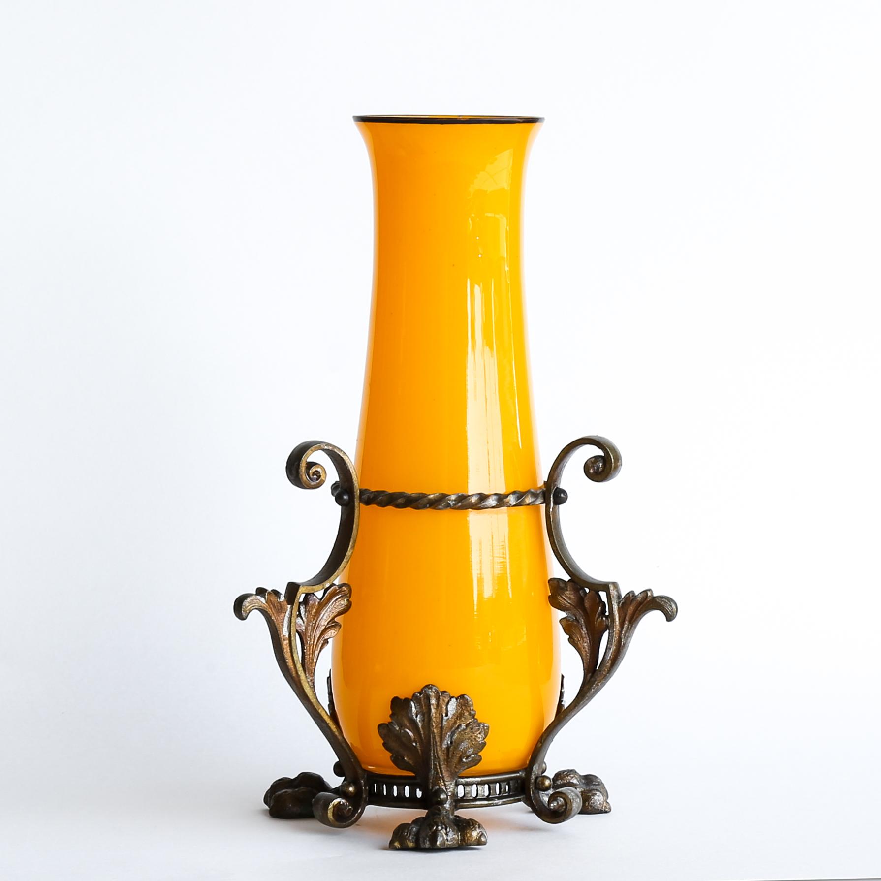 Circa 1905 Loetz Tango Vase In Rare Metal Armature Circa 1905 Loetz Tango Vase In Rare Metal Armature