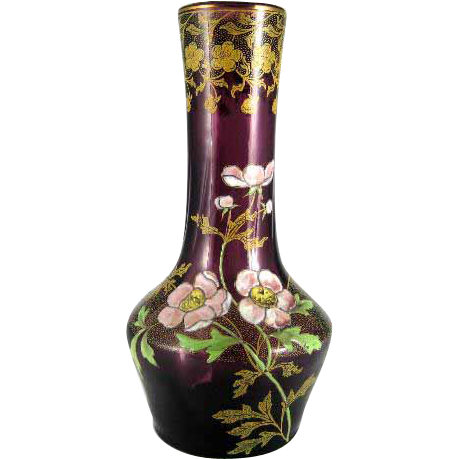 Mont Joye Enamel Floral Vase Mont Joye Enamel Floral Vase