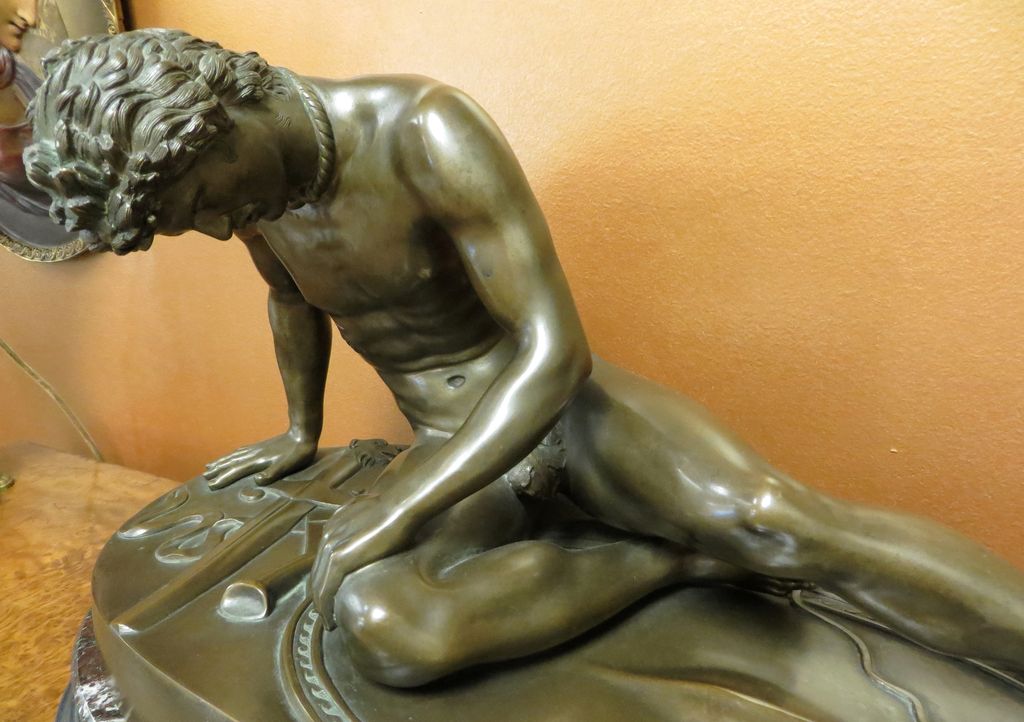 Victorian Era Bronze Of Fallen Warrior Victorian Era Bronze Of Fallen Warrior