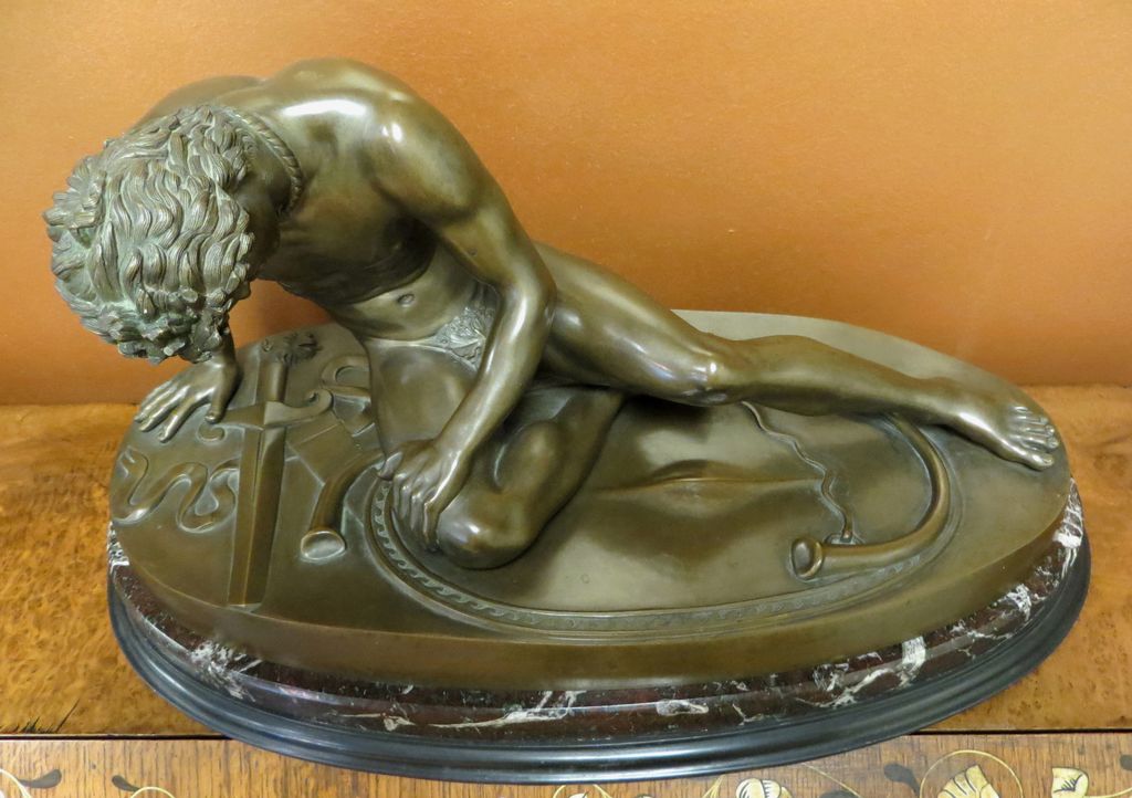 Victorian Era Bronze Of Fallen Warrior Victorian Era Bronze Of Fallen Warrior