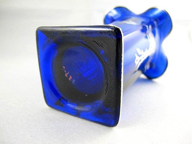 Circa 1920 Signed Rockwell Cobalt Blue Sterling Silver Overlay Egyptian Revival Vase Circa 1920 Signed Rockwell Cobalt Blue Sterling Silver Overlay Egyptian Revival Vase