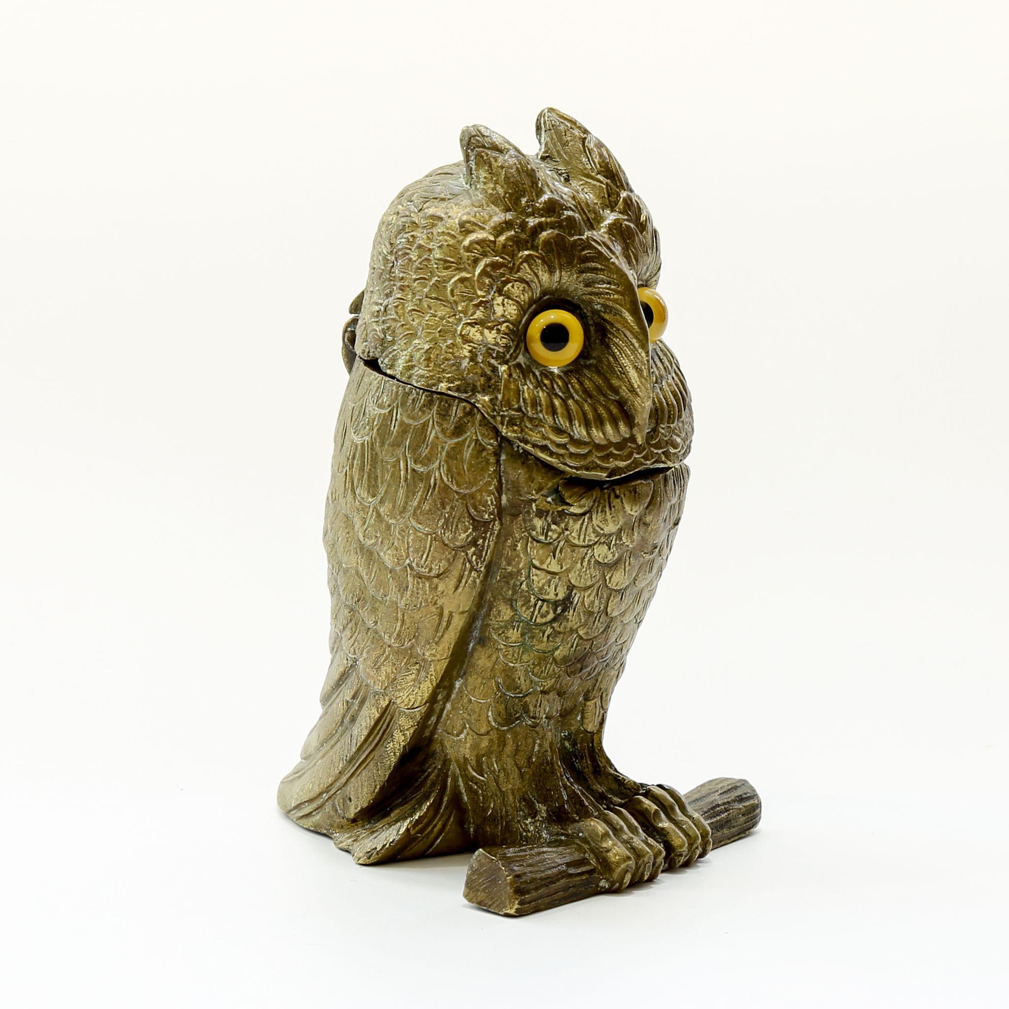 Circa 1870 Victorian Figural Owl Inkwell Circa 1870 Victorian Figural Owl Inkwell