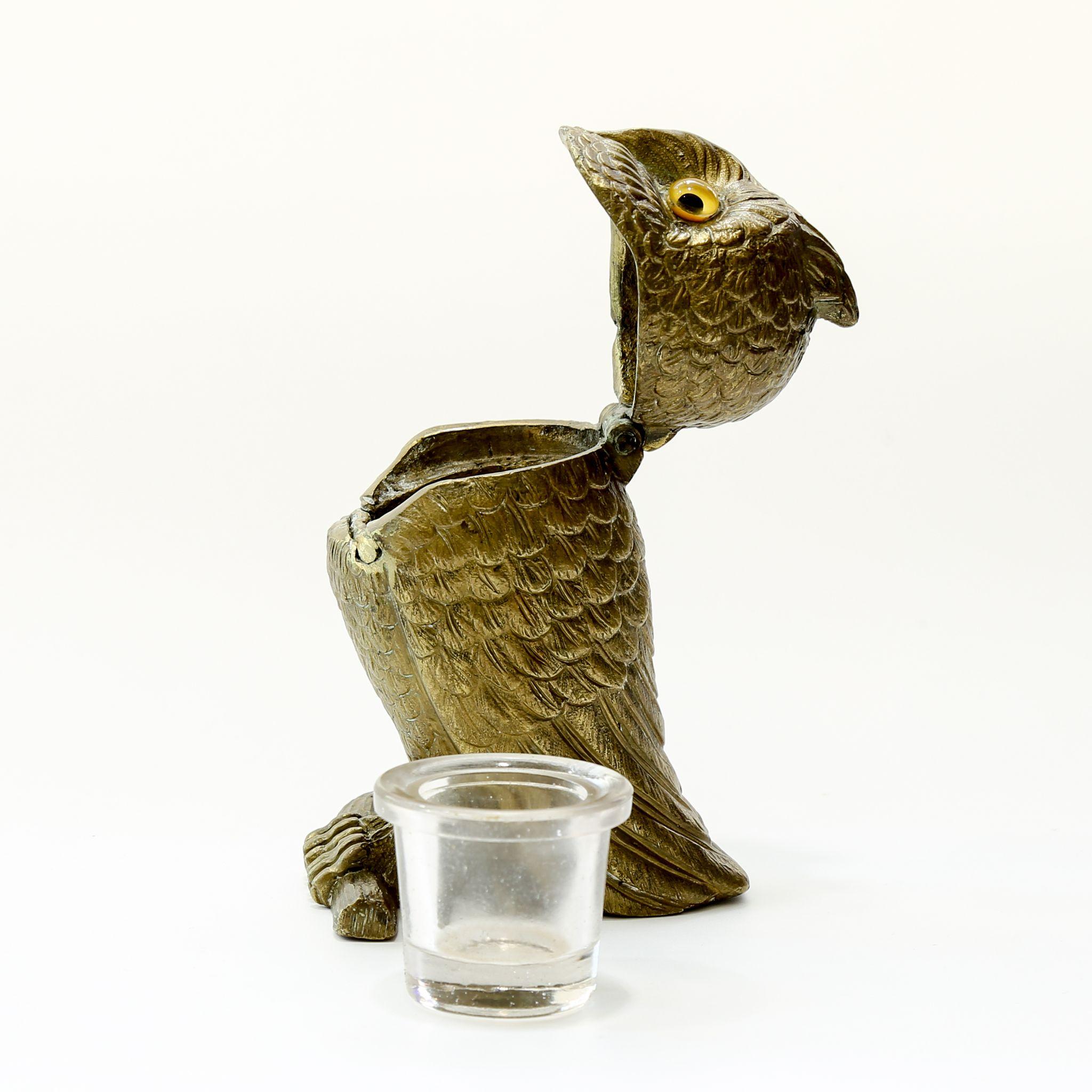 Circa 1870 Victorian Figural Owl Inkwell Circa 1870 Victorian Figural Owl Inkwell