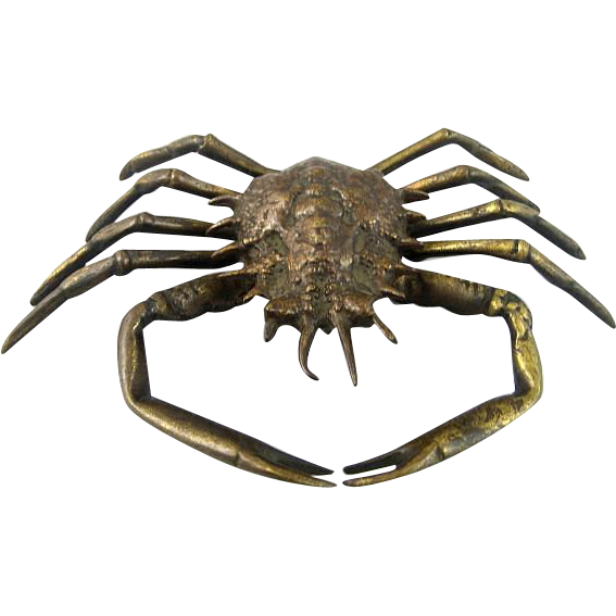 Interesting Vintage Brass Inkwell In The Form Of A Crab Interesting Vintage Brass Inkwell In The Form Of A Crab