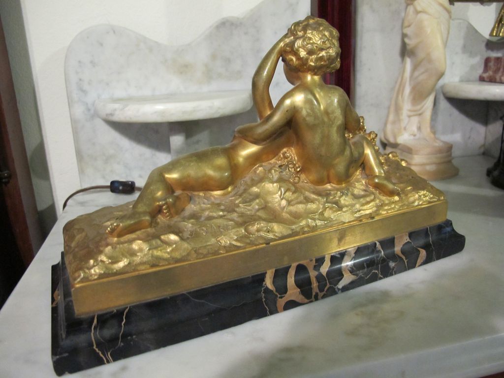 Magnificent 19th Century Antique Artist Signed Dore Bronze Of Children Magnificent 19th Century Antique Artist Signed Dore Bronze Of Children