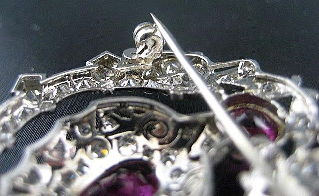Vintage 3.30 Ct.T.W. Diamond & Pink Tourmaline Platinum Brooch Vintage 3.30 Ct.T.W. Diamond & Pink Tourmaline Platinum Brooch