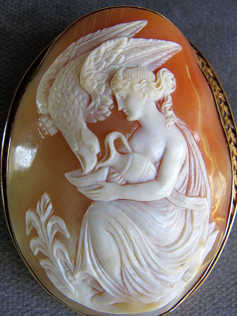 Large Antique 14K Ornate Mythological Cameo Of Eagle Large Antique 14K Ornate Mythological Cameo Of Eagle