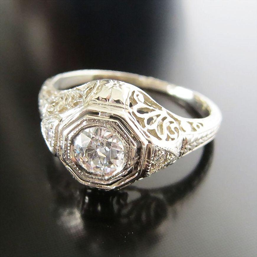Art Deco Lady's 14K Diamond Ring Art Deco Lady's 14K Diamond Ring