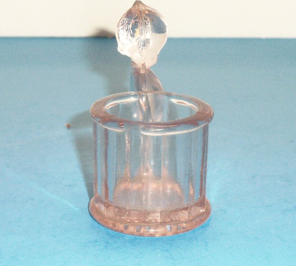 Clear Glass Kewpie Candy Holder/Container - Marked Clear Glass Kewpie Candy Holder/Container - Marked